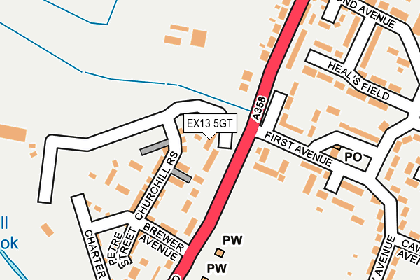 EX13 5GT map - OS OpenMap – Local (Ordnance Survey) EX13 5GT map - OS OpenMap – Local (Ordnance Survey)