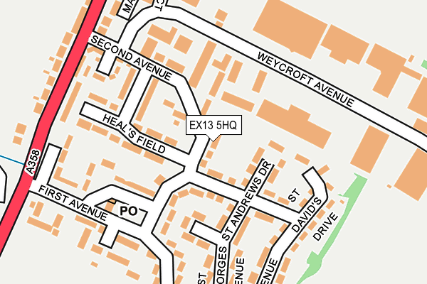 EX13 5HQ map - OS OpenMap – Local (Ordnance Survey) EX13 5HQ map - OS OpenMap – Local (Ordnance Survey)