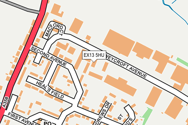 EX13 5HU map - OS OpenMap – Local (Ordnance Survey) EX13 5HU map - OS OpenMap – Local (Ordnance Survey)