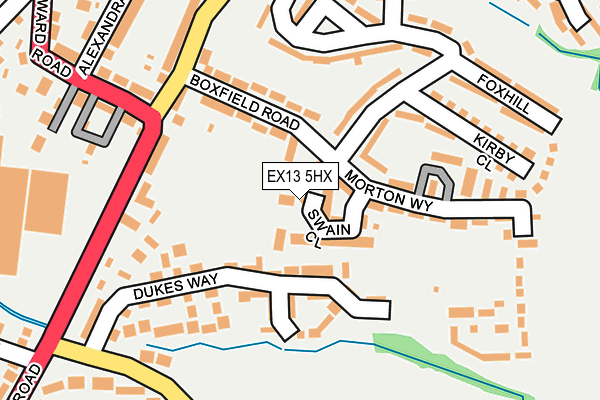 EX13 5HX map - OS OpenMap – Local (Ordnance Survey) EX13 5HX map - OS OpenMap – Local (Ordnance Survey)