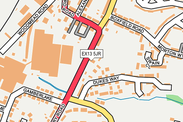 EX13 5JR map - OS OpenMap – Local (Ordnance Survey) EX13 5JR map - OS OpenMap – Local (Ordnance Survey)
