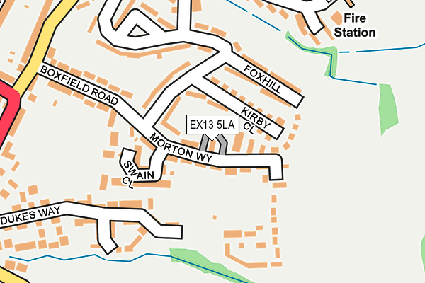 EX13 5LA map - OS OpenMap – Local (Ordnance Survey) EX13 5LA map - OS OpenMap – Local (Ordnance Survey)