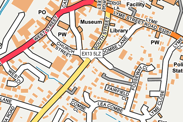 EX13 5LZ map - OS OpenMap – Local (Ordnance Survey) EX13 5LZ map - OS OpenMap – Local (Ordnance Survey)