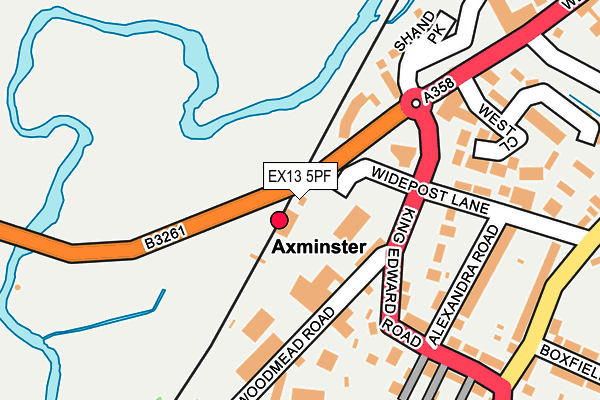 EX13 5PF map - OS OpenMap – Local (Ordnance Survey)