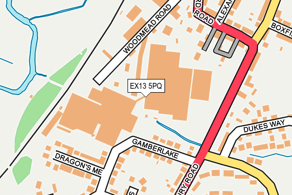 EX13 5PQ map - OS OpenMap – Local (Ordnance Survey) EX13 5PQ map - OS OpenMap – Local (Ordnance Survey)
