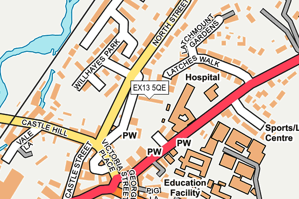 EX13 5QE map - OS OpenMap – Local (Ordnance Survey) EX13 5QE map - OS OpenMap – Local (Ordnance Survey)