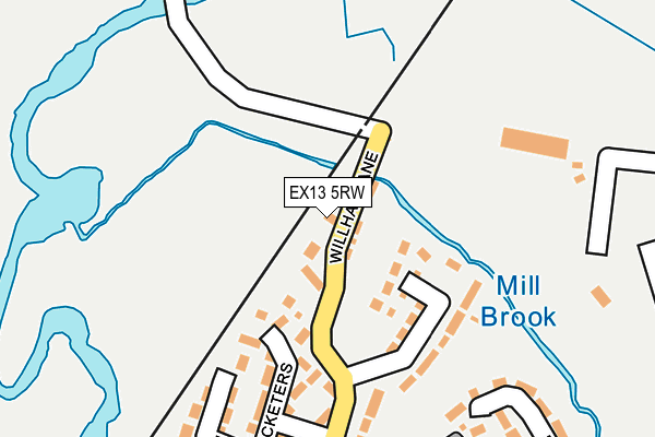 EX13 5RW map - OS OpenMap – Local (Ordnance Survey) EX13 5RW map - OS OpenMap – Local (Ordnance Survey)