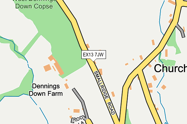 EX13 7JW map - OS OpenMap – Local (Ordnance Survey) EX13 7JW map - OS OpenMap – Local (Ordnance Survey)