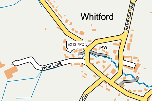 EX13 7PQ map - OS OpenMap – Local (Ordnance Survey) EX13 7PQ map - OS OpenMap – Local (Ordnance Survey)