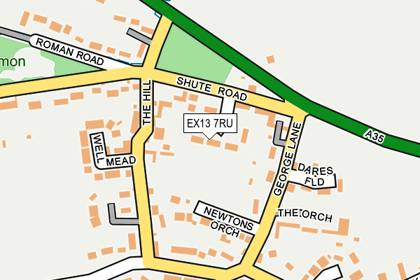 EX13 7RU map - OS OpenMap – Local (Ordnance Survey) EX13 7RU map - OS OpenMap – Local (Ordnance Survey)