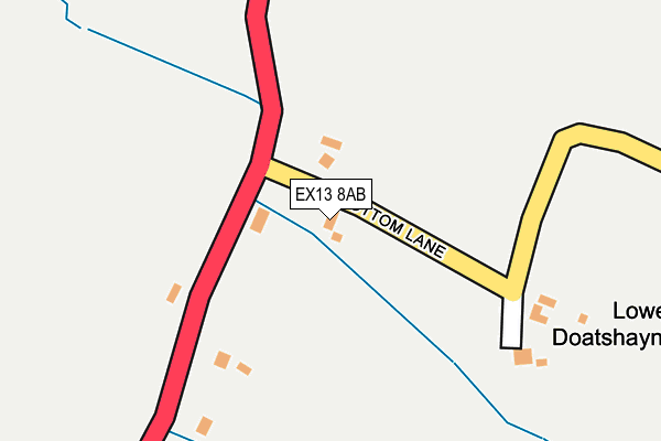 EX13 8AB map - OS OpenMap – Local (Ordnance Survey) EX13 8AB map - OS OpenMap – Local (Ordnance Survey)
