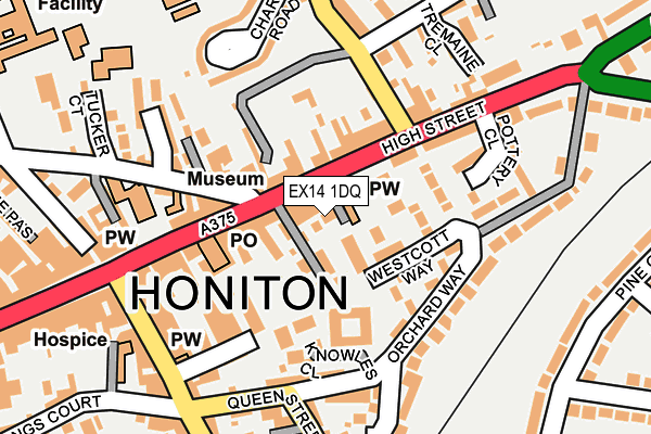 EX14 1DQ map - OS OpenMap – Local (Ordnance Survey) EX14 1DQ map - OS OpenMap – Local (Ordnance Survey)