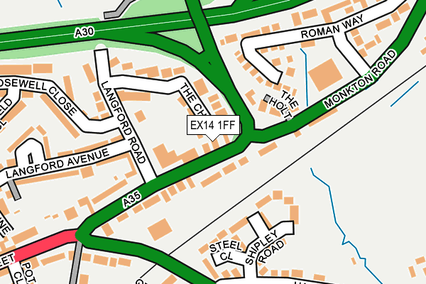 EX14 1FF map - OS OpenMap – Local (Ordnance Survey) EX14 1FF map - OS OpenMap – Local (Ordnance Survey)