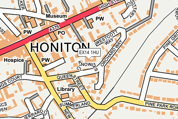 EX14 1HU map - OS OpenMap – Local (Ordnance Survey) EX14 1HU map - OS OpenMap – Local (Ordnance Survey)