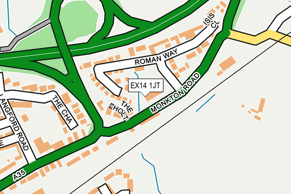 EX14 1JT map - OS OpenMap – Local (Ordnance Survey) EX14 1JT map - OS OpenMap – Local (Ordnance Survey)