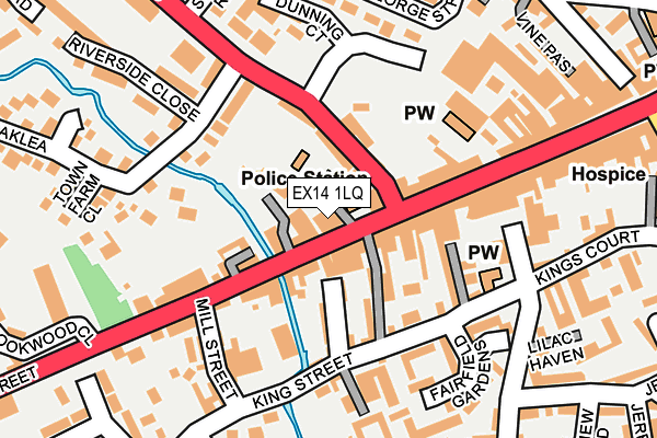 EX14 1LQ map - OS OpenMap – Local (Ordnance Survey) EX14 1LQ map - OS OpenMap – Local (Ordnance Survey)