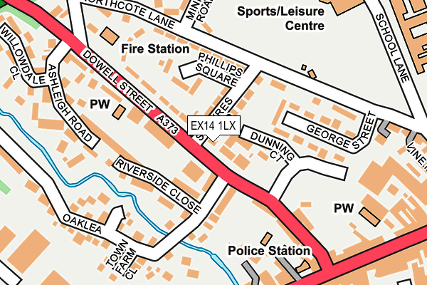 EX14 1LX map - OS OpenMap – Local (Ordnance Survey) EX14 1LX map - OS OpenMap – Local (Ordnance Survey)