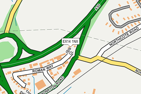 EX14 1NX map - OS OpenMap – Local (Ordnance Survey) EX14 1NX map - OS OpenMap – Local (Ordnance Survey)