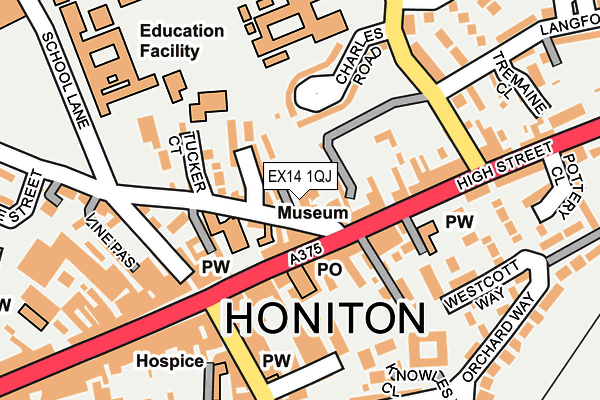 EX14 1QJ map - OS OpenMap – Local (Ordnance Survey) EX14 1QJ map - OS OpenMap – Local (Ordnance Survey)