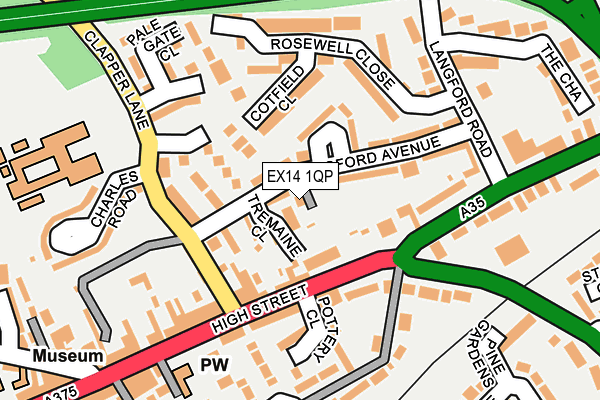 EX14 1QP map - OS OpenMap – Local (Ordnance Survey) EX14 1QP map - OS OpenMap – Local (Ordnance Survey)
