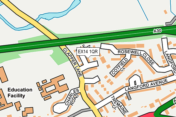 EX14 1QR map - OS OpenMap – Local (Ordnance Survey)