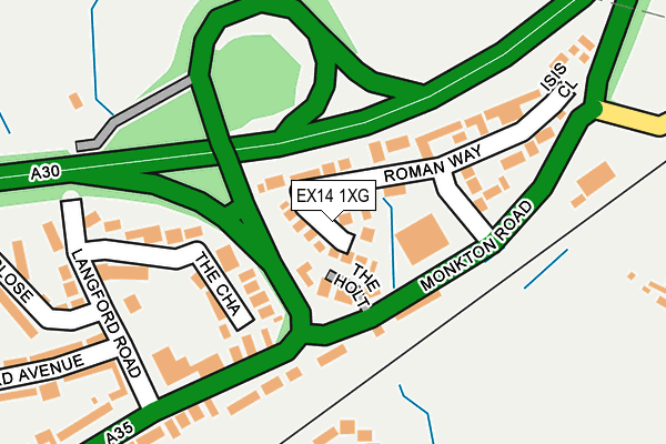 EX14 1XG map - OS OpenMap – Local (Ordnance Survey) EX14 1XG map - OS OpenMap – Local (Ordnance Survey)