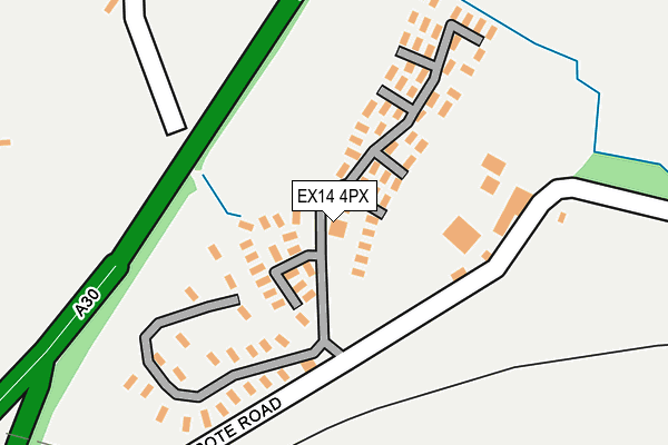 EX14 4PX map - OS OpenMap – Local (Ordnance Survey) EX14 4PX map - OS OpenMap – Local (Ordnance Survey)