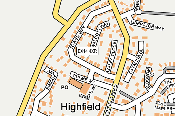 EX14 4XR map - OS OpenMap – Local (Ordnance Survey) EX14 4XR map - OS OpenMap – Local (Ordnance Survey)