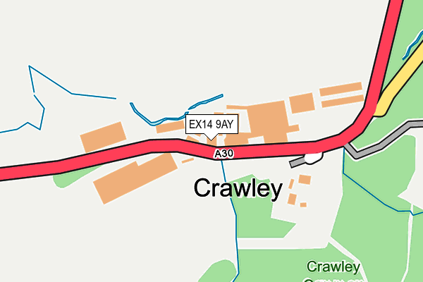 EX14 9AY map - OS OpenMap – Local (Ordnance Survey)