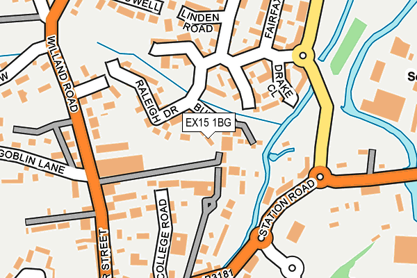 EX15 1BG map - OS OpenMap – Local (Ordnance Survey) EX15 1BG map - OS OpenMap – Local (Ordnance Survey)