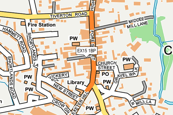 EX15 1BP map - OS OpenMap – Local (Ordnance Survey) EX15 1BP map - OS OpenMap – Local (Ordnance Survey)