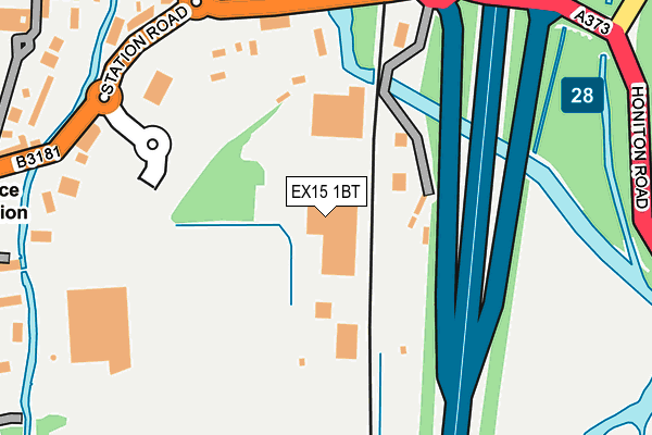 EX15 1BT map - OS OpenMap – Local (Ordnance Survey) EX15 1BT map - OS OpenMap – Local (Ordnance Survey)