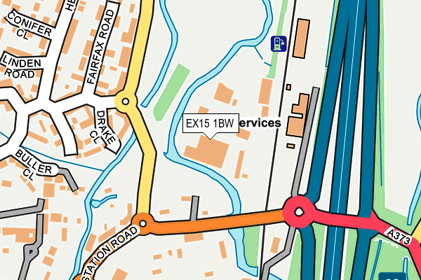 EX15 1BW map - OS OpenMap – Local (Ordnance Survey) EX15 1BW map - OS OpenMap – Local (Ordnance Survey)