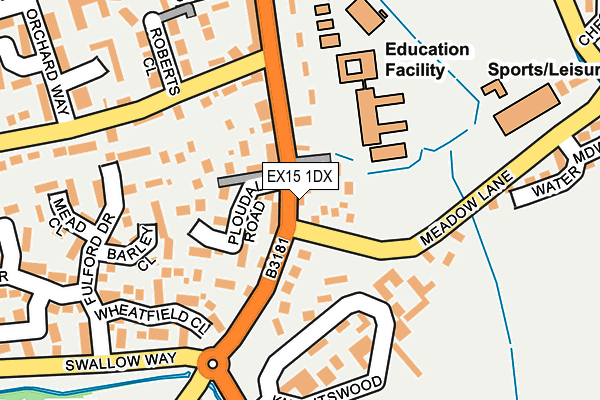 EX15 1DX map - OS OpenMap – Local (Ordnance Survey) EX15 1DX map - OS OpenMap – Local (Ordnance Survey)