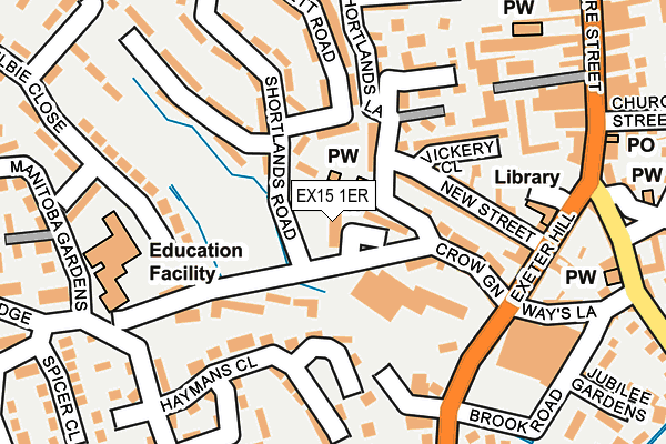 EX15 1ER map - OS OpenMap – Local (Ordnance Survey) EX15 1ER map - OS OpenMap – Local (Ordnance Survey)