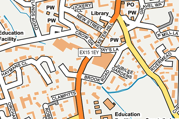 EX15 1EY map - OS OpenMap – Local (Ordnance Survey) EX15 1EY map - OS OpenMap – Local (Ordnance Survey)