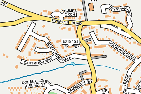 EX15 1GJ map - OS OpenMap – Local (Ordnance Survey) EX15 1GJ map - OS OpenMap – Local (Ordnance Survey)