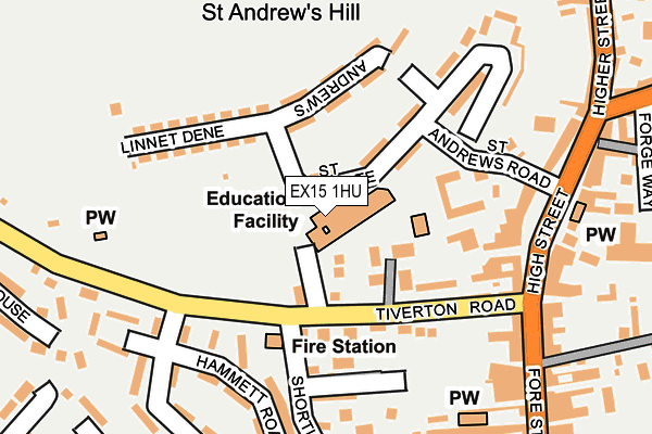 EX15 1HU map - OS OpenMap – Local (Ordnance Survey) EX15 1HU map - OS OpenMap – Local (Ordnance Survey)