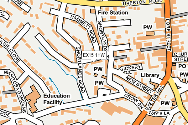 EX15 1HW map - OS OpenMap – Local (Ordnance Survey) EX15 1HW map - OS OpenMap – Local (Ordnance Survey)