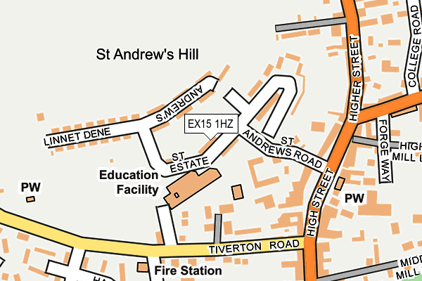 EX15 1HZ map - OS OpenMap – Local (Ordnance Survey) EX15 1HZ map - OS OpenMap – Local (Ordnance Survey)