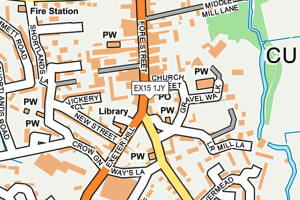 EX15 1JY map - OS OpenMap – Local (Ordnance Survey) EX15 1JY map - OS OpenMap – Local (Ordnance Survey)