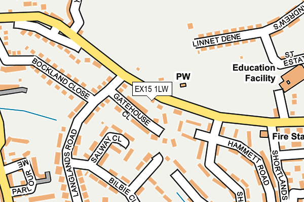 EX15 1LW map - OS OpenMap – Local (Ordnance Survey) EX15 1LW map - OS OpenMap – Local (Ordnance Survey)