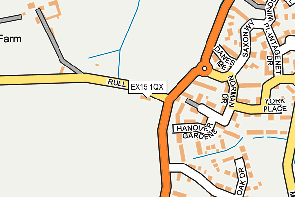 EX15 1QX map - OS OpenMap – Local (Ordnance Survey) EX15 1QX map - OS OpenMap – Local (Ordnance Survey)