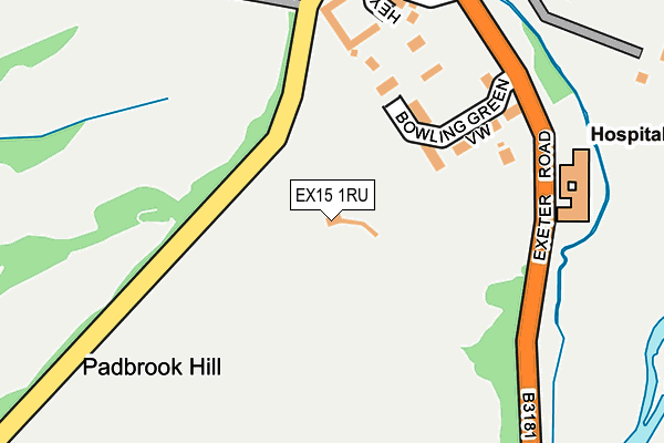 EX15 1RU map - OS OpenMap – Local (Ordnance Survey) EX15 1RU map - OS OpenMap – Local (Ordnance Survey)