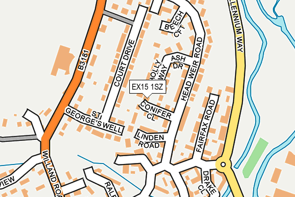 EX15 1SZ map - OS OpenMap – Local (Ordnance Survey) EX15 1SZ map - OS OpenMap – Local (Ordnance Survey)