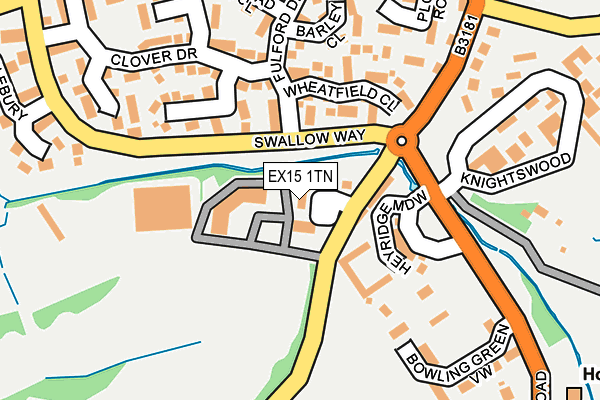 EX15 1TN map - OS OpenMap – Local (Ordnance Survey) EX15 1TN map - OS OpenMap – Local (Ordnance Survey)
