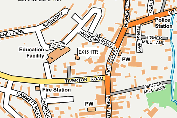EX15 1TR map - OS OpenMap – Local (Ordnance Survey) EX15 1TR map - OS OpenMap – Local (Ordnance Survey)