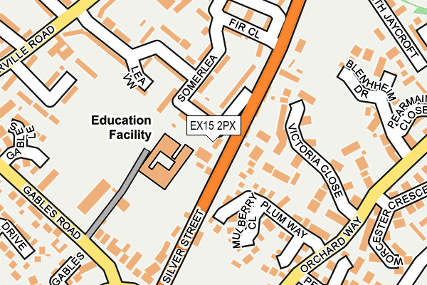 EX15 2PX map - OS OpenMap – Local (Ordnance Survey) EX15 2PX map - OS OpenMap – Local (Ordnance Survey)