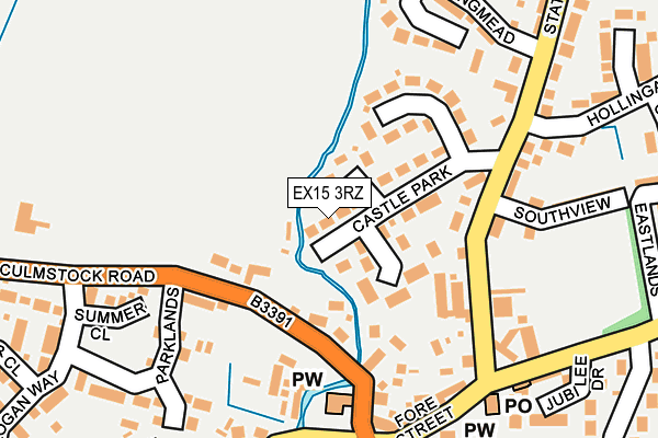 EX15 3RZ map - OS OpenMap – Local (Ordnance Survey) EX15 3RZ map - OS OpenMap – Local (Ordnance Survey)