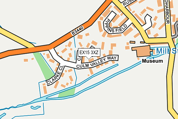 EX15 3XZ map - OS OpenMap – Local (Ordnance Survey) EX15 3XZ map - OS OpenMap – Local (Ordnance Survey)